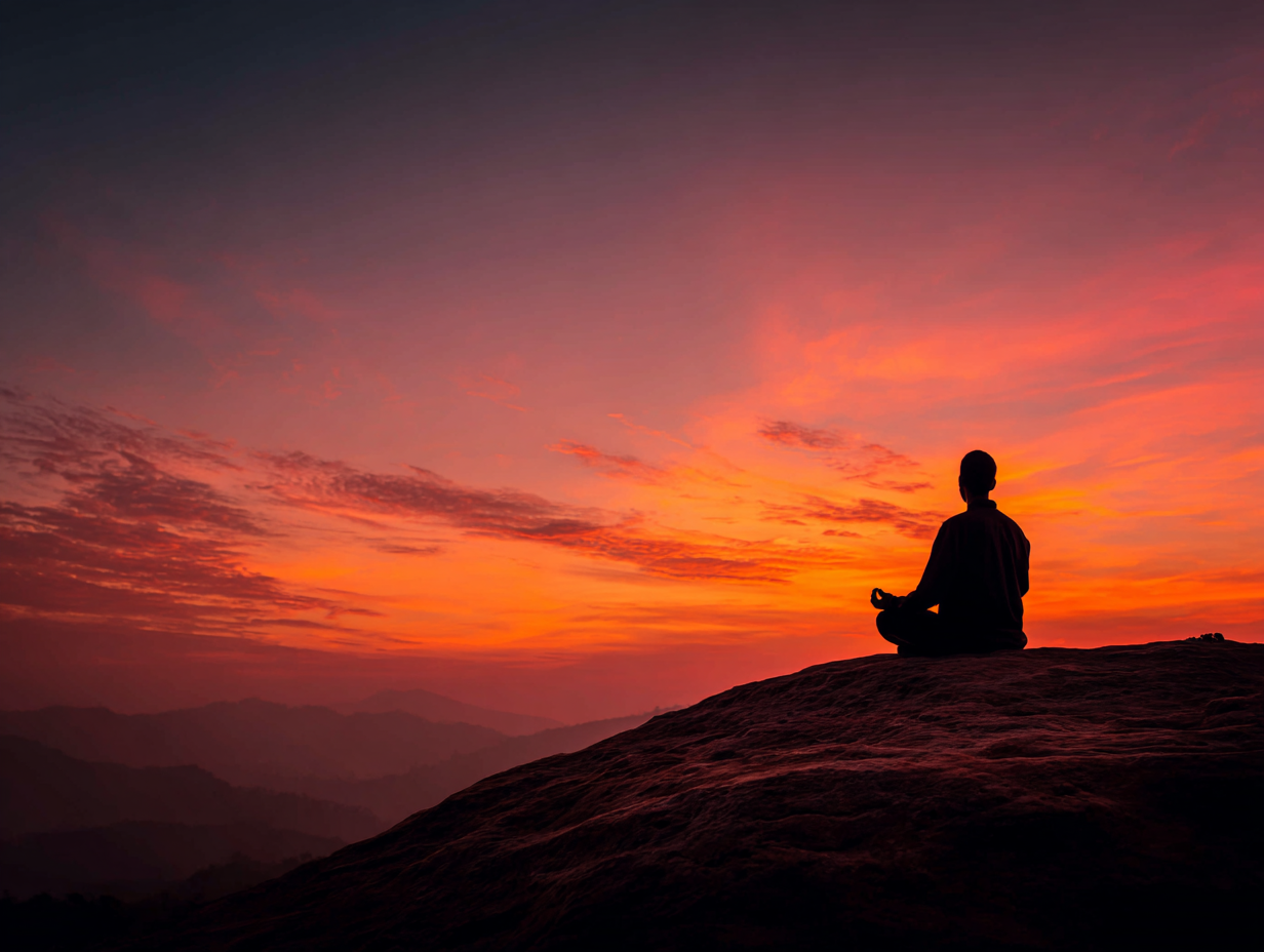 Медитація на заході сонця